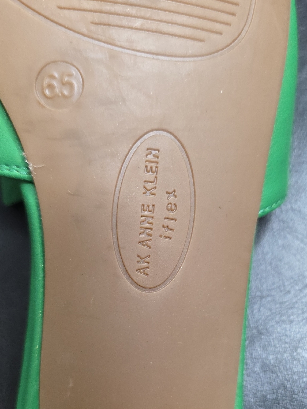 Anne Klein Bright Green Floral Appliqué Slide Mules 6.5 Beachy - Picture 4 of 5